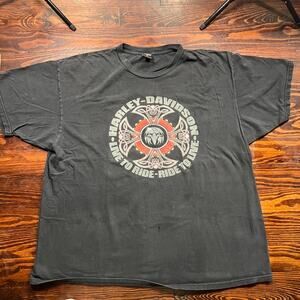 Harley-Davidson 3XL Biker Graphic T Shirt Black Regular